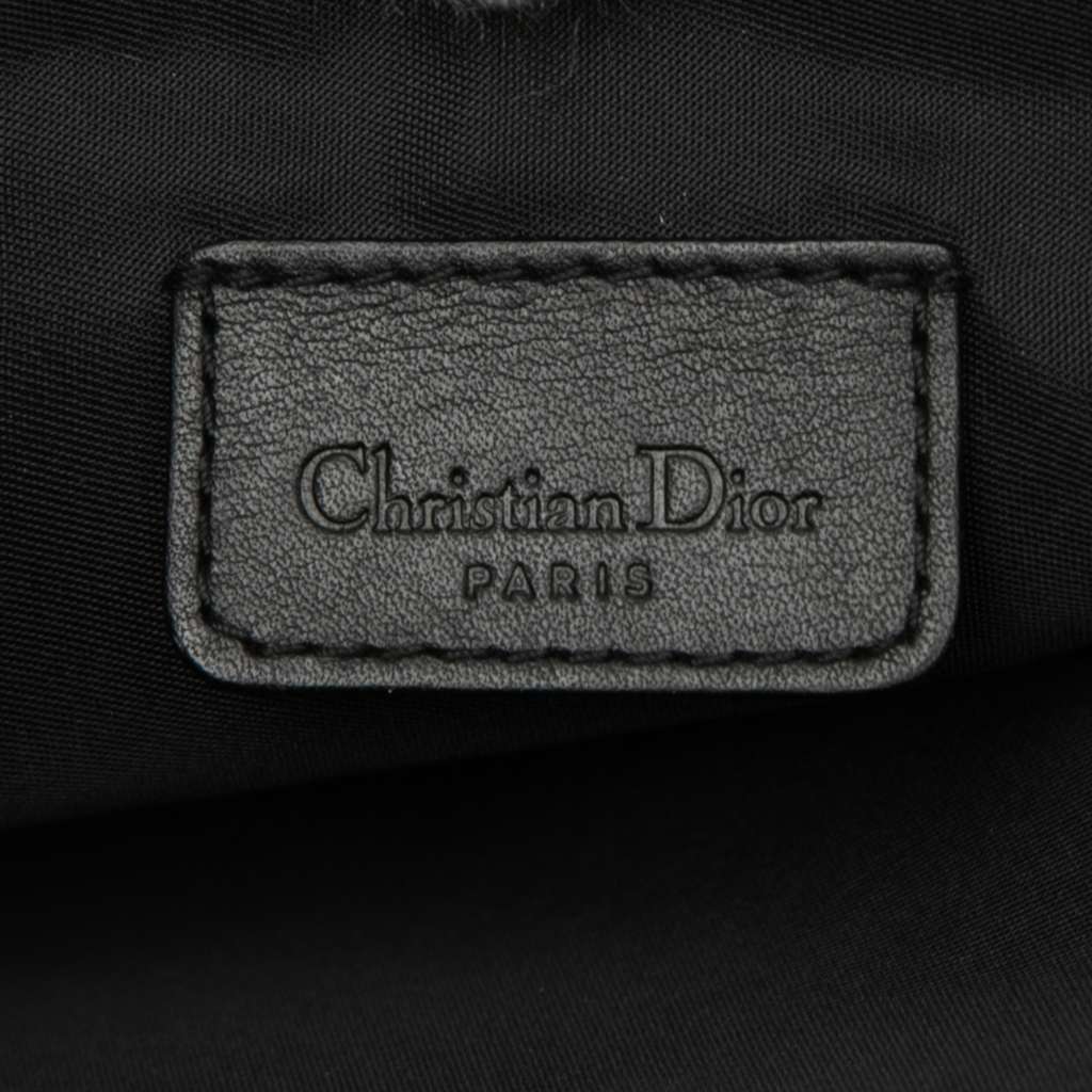 Dior Mini Diorissimo Canvas Saddle Pochette Blue Canvas Good condition - Box View