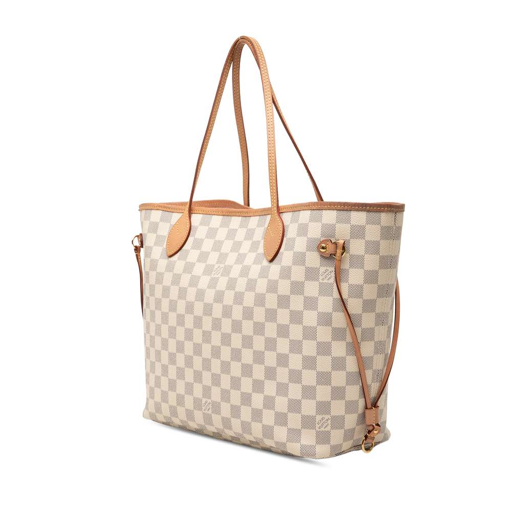 Louis Vuitton Damier Azur Neverfull MM White Good condition - Back View