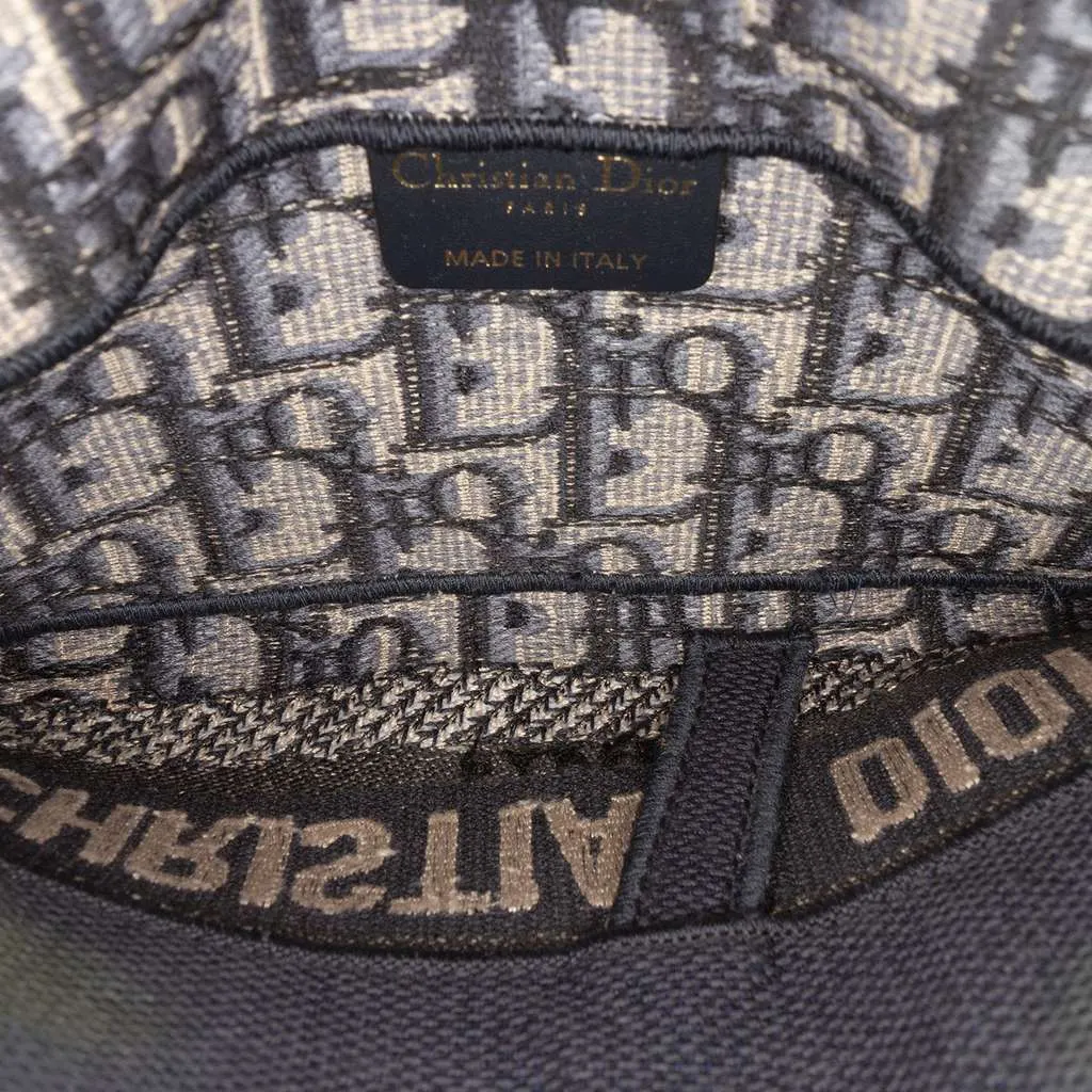 Dior Oblique Canvas Embroidered Saddle Slim Belt Pouch Blue Canvas Never worn - Model View