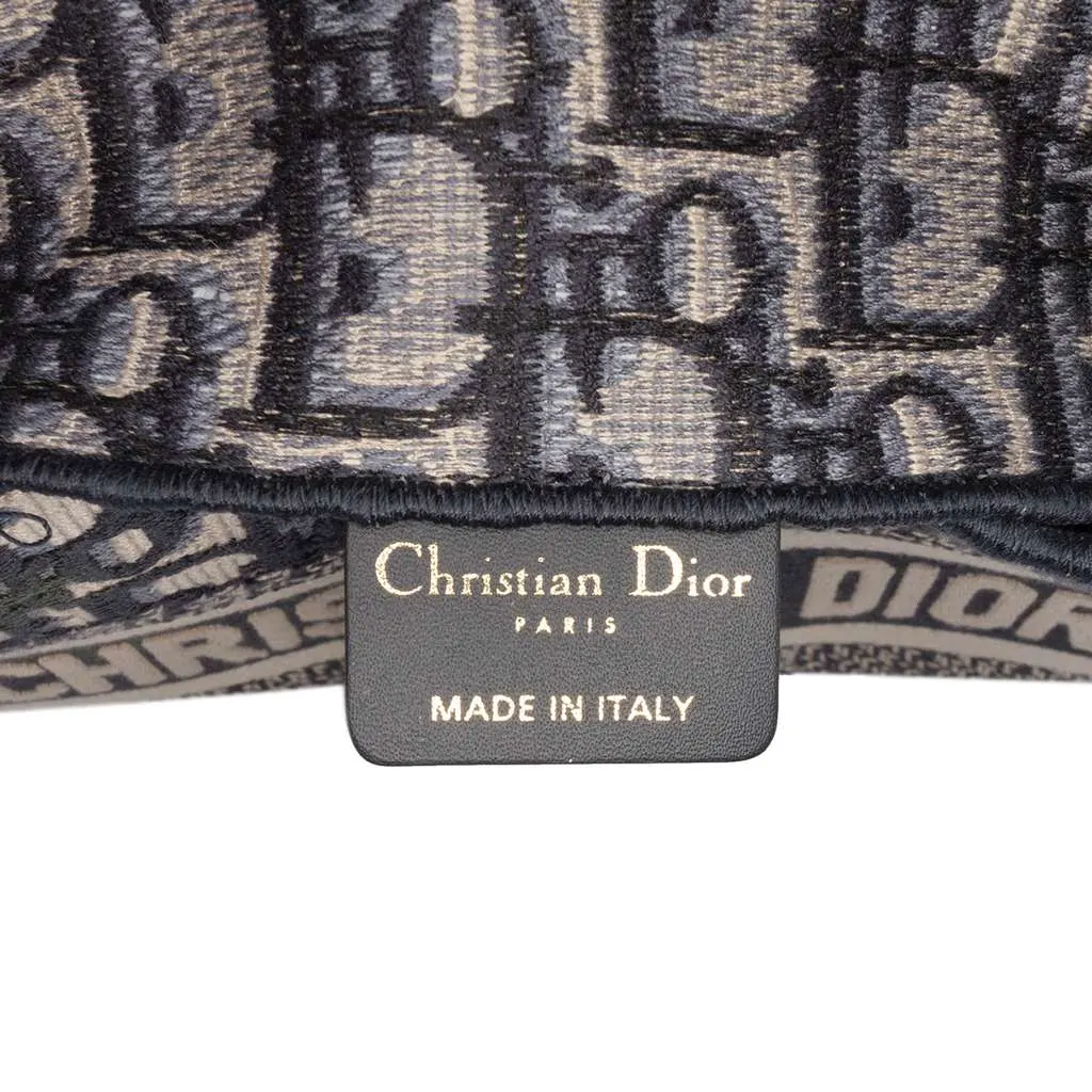 Dior Oblique Canvas Embroidered Saddle Slim Belt Pouch Blue Canvas Never worn - Box View