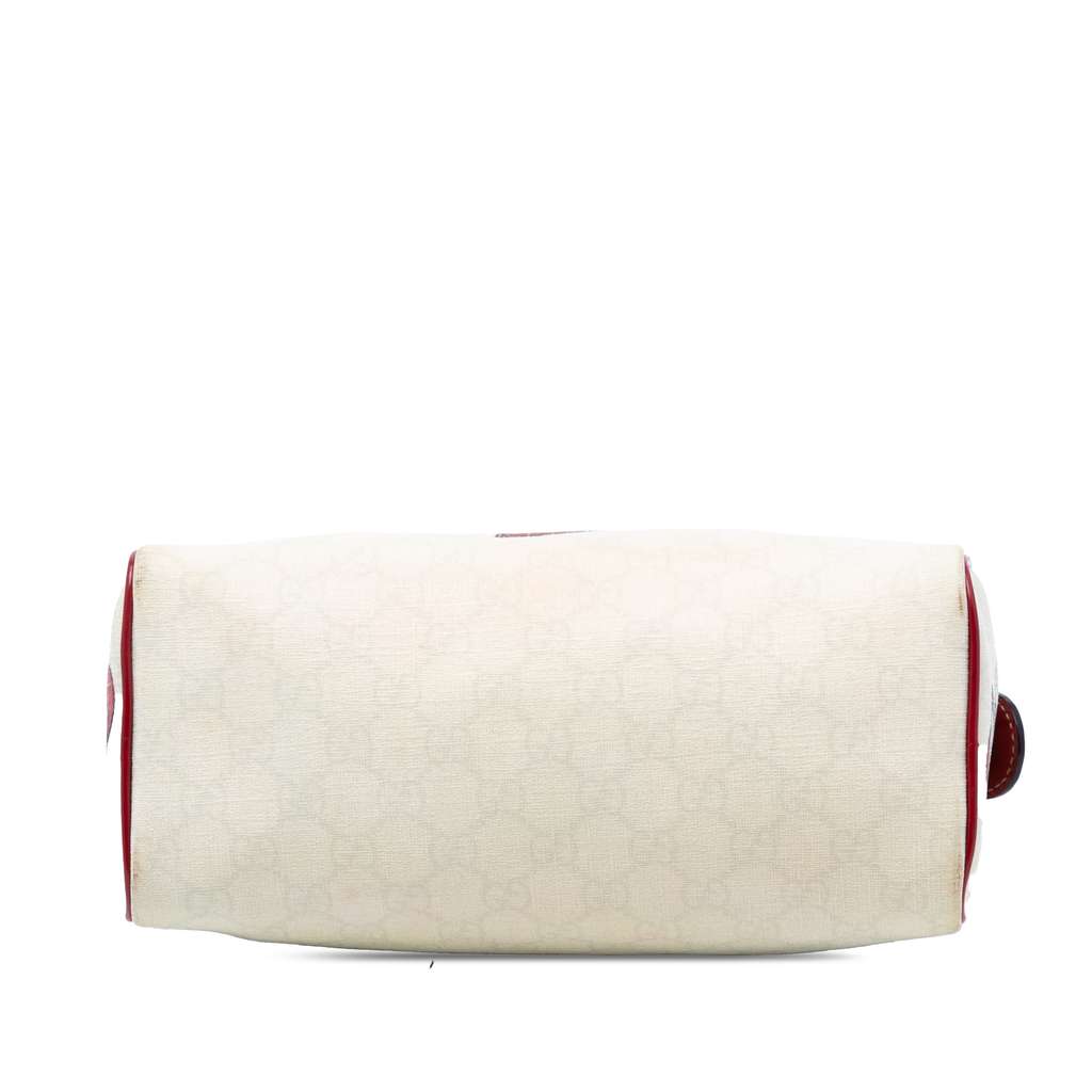 Gucci Small GG Supreme Joy Tattoo Heart Boston Bag White Canvas Good condition - Inside View