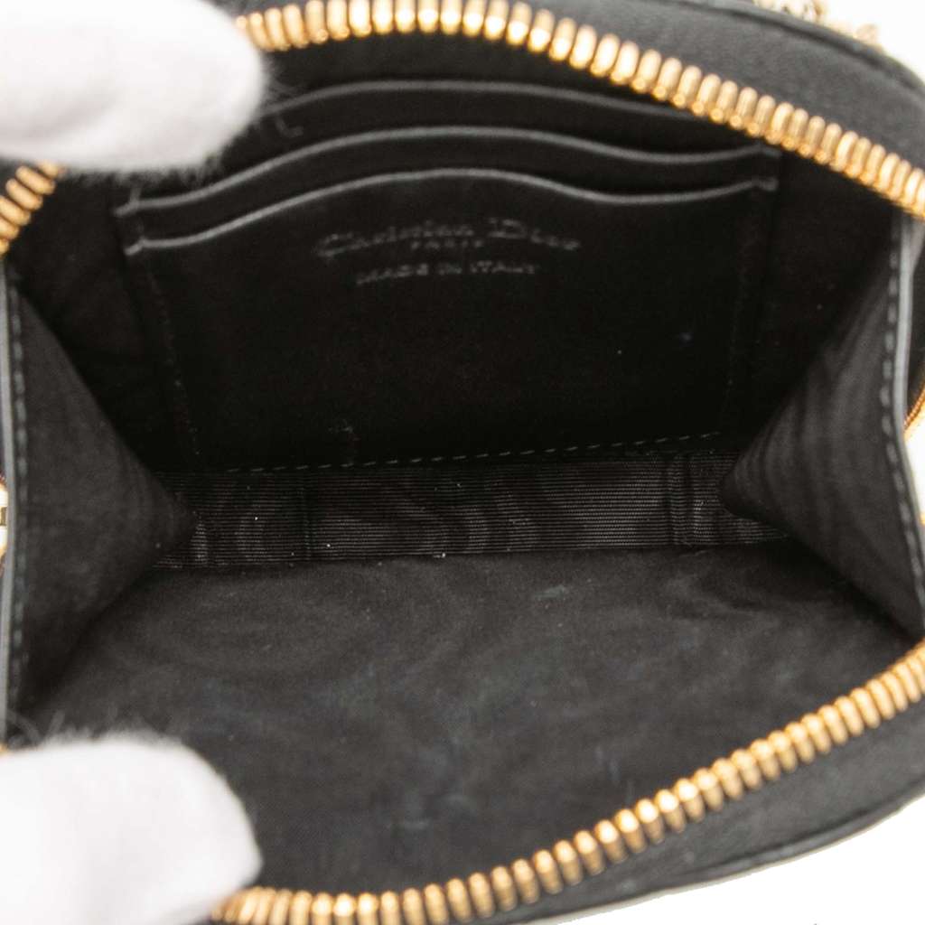 Dior Lambskin Cannage Lady Dior Call In Phone Holder Black Leather Good condition - Model View