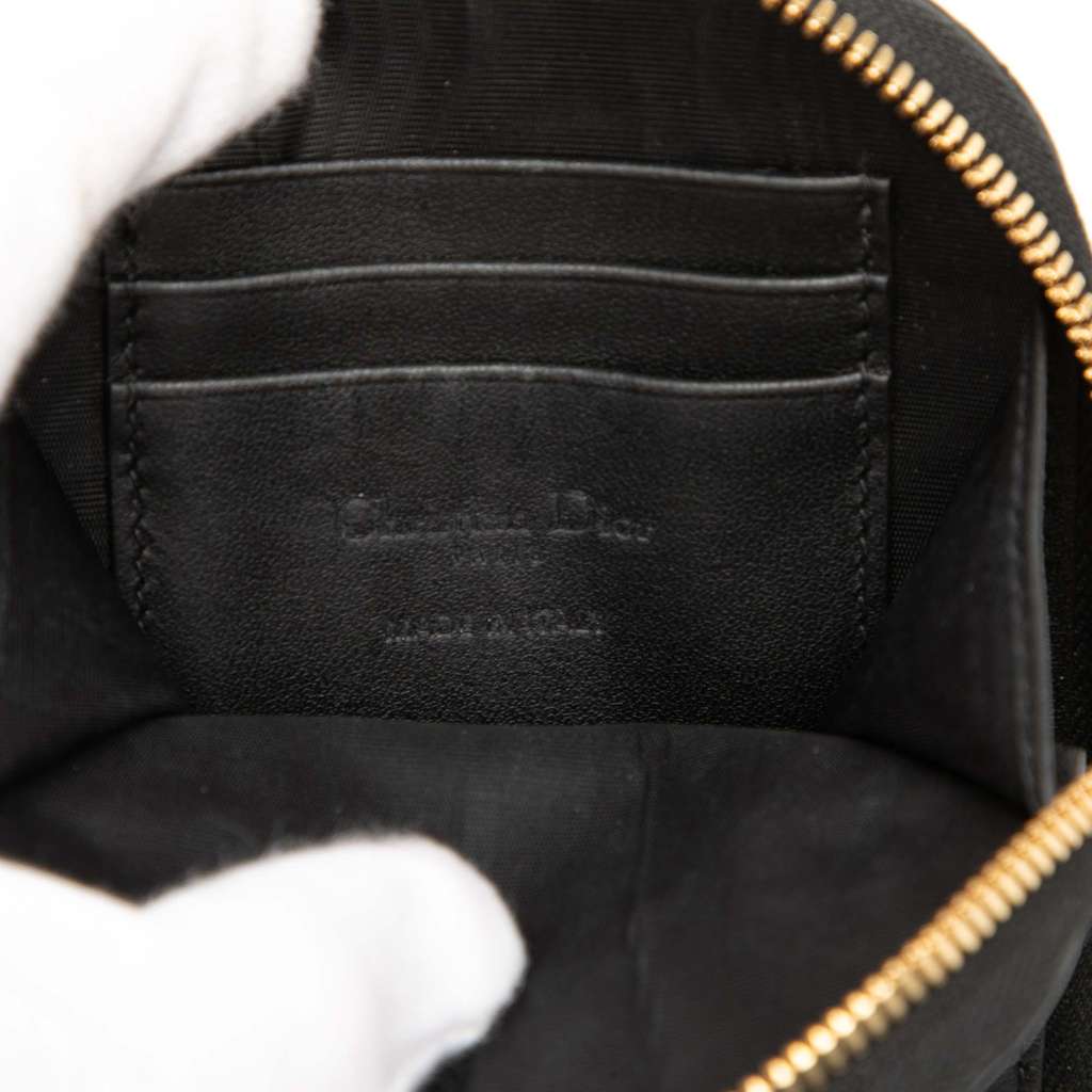 Dior Lambskin Cannage Lady Dior Call In Phone Holder Black Leather Good condition - Box View