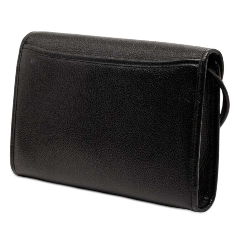 Saint Laurent Leather Envelope Flap Crossbody Black Leather Good condition - Back View