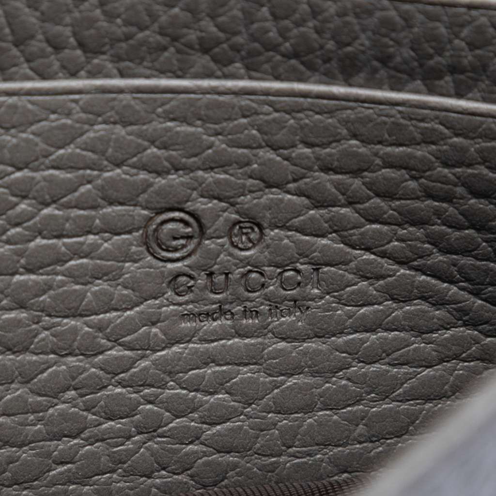 Gucci Leather Interlocking G Dollar Wallet on Chain Grey Leather Good condition - Box View