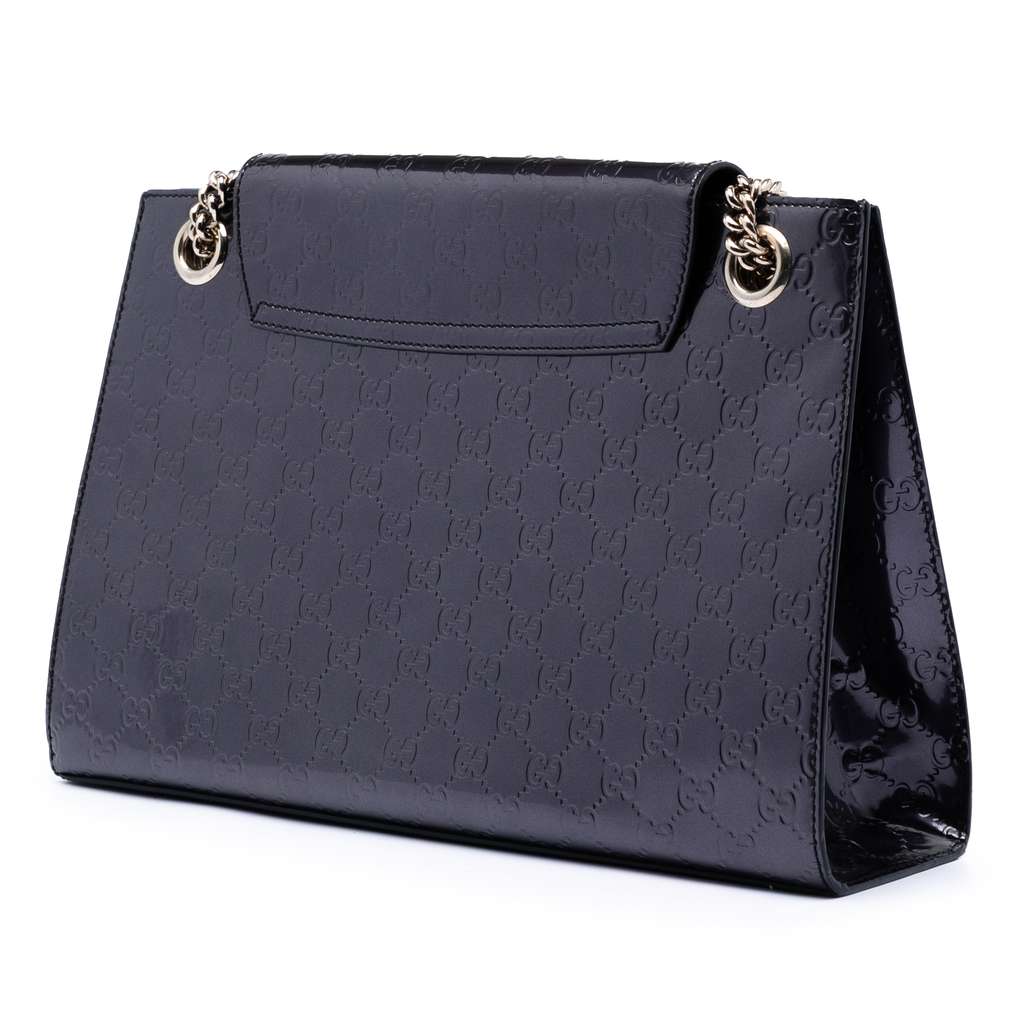 Gucci Large Patent Guccissima Emily Shoulder Bag Purple Leather Good condition - Back View