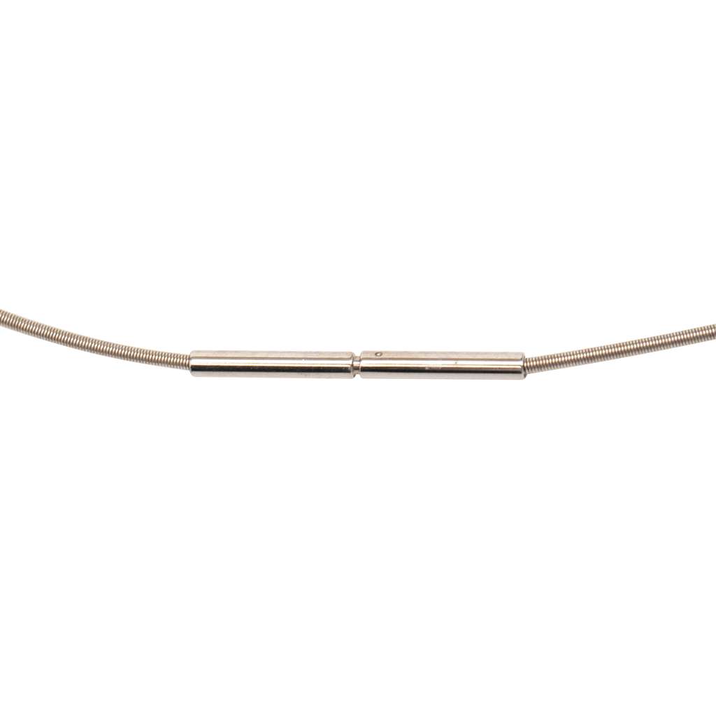 Hermès Palladium Plated Lacquered Cage D H Pendant Necklace Silver Metal Good condition - Model View