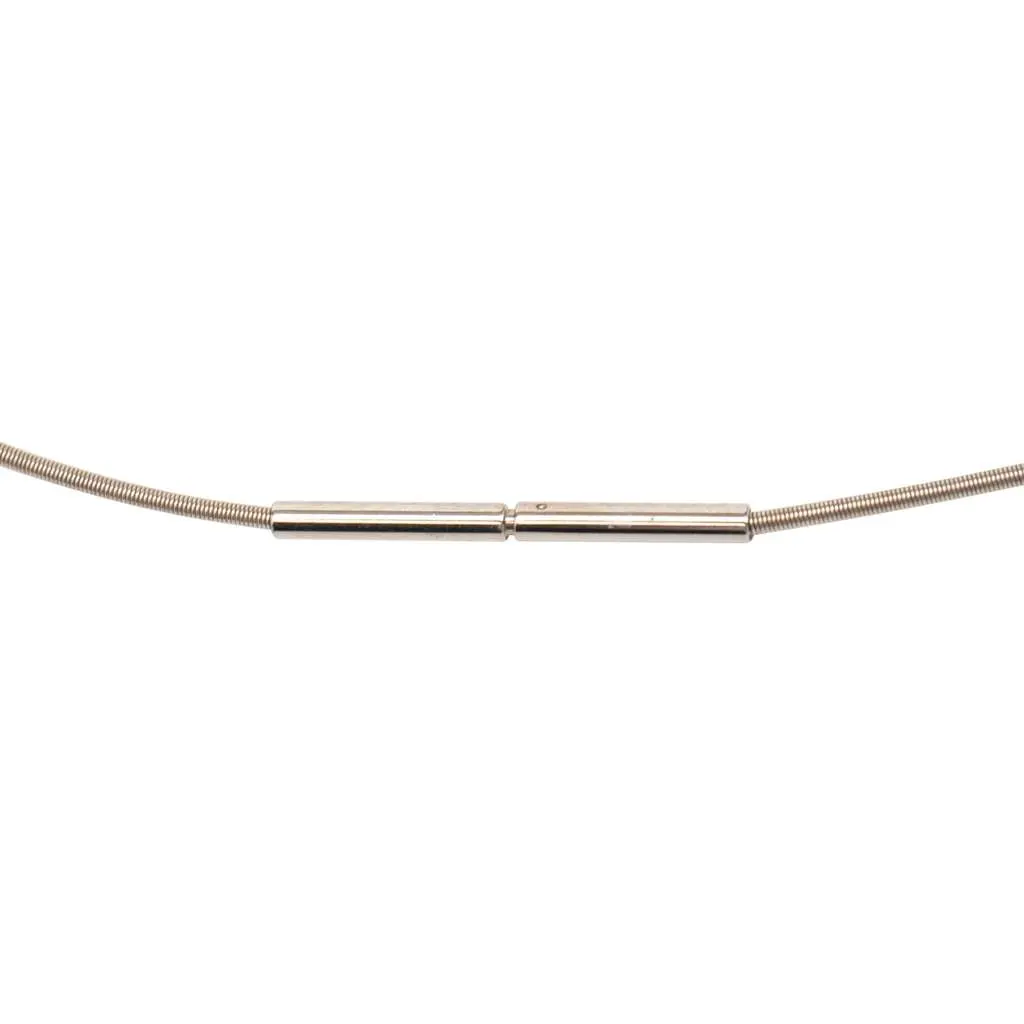 Hermès Palladium Plated Lacquered Cage D H Pendant Necklace Silver Metal Very good - Model View