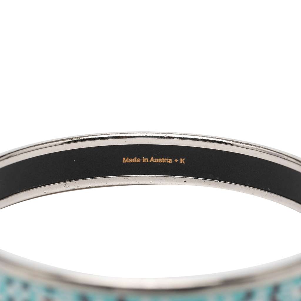 Hermès Narrow Flower Petal Enamel Bangle 62 Blue Good condition - Box View