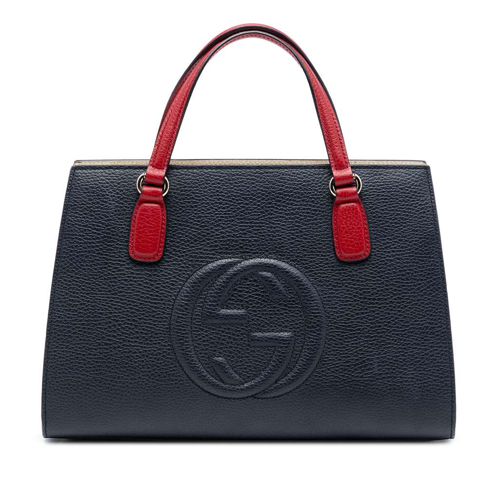 Gucci Medium Tricolor Pebbled Calfskin Soho Convertible Top Handle Bag