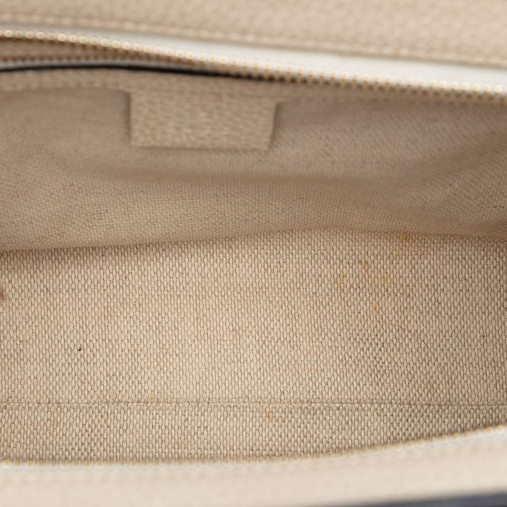 Gucci Medium Tricolor Pebbled Calfskin Soho Convertible Top Handle Bag Blue Leather Good condition - Model View