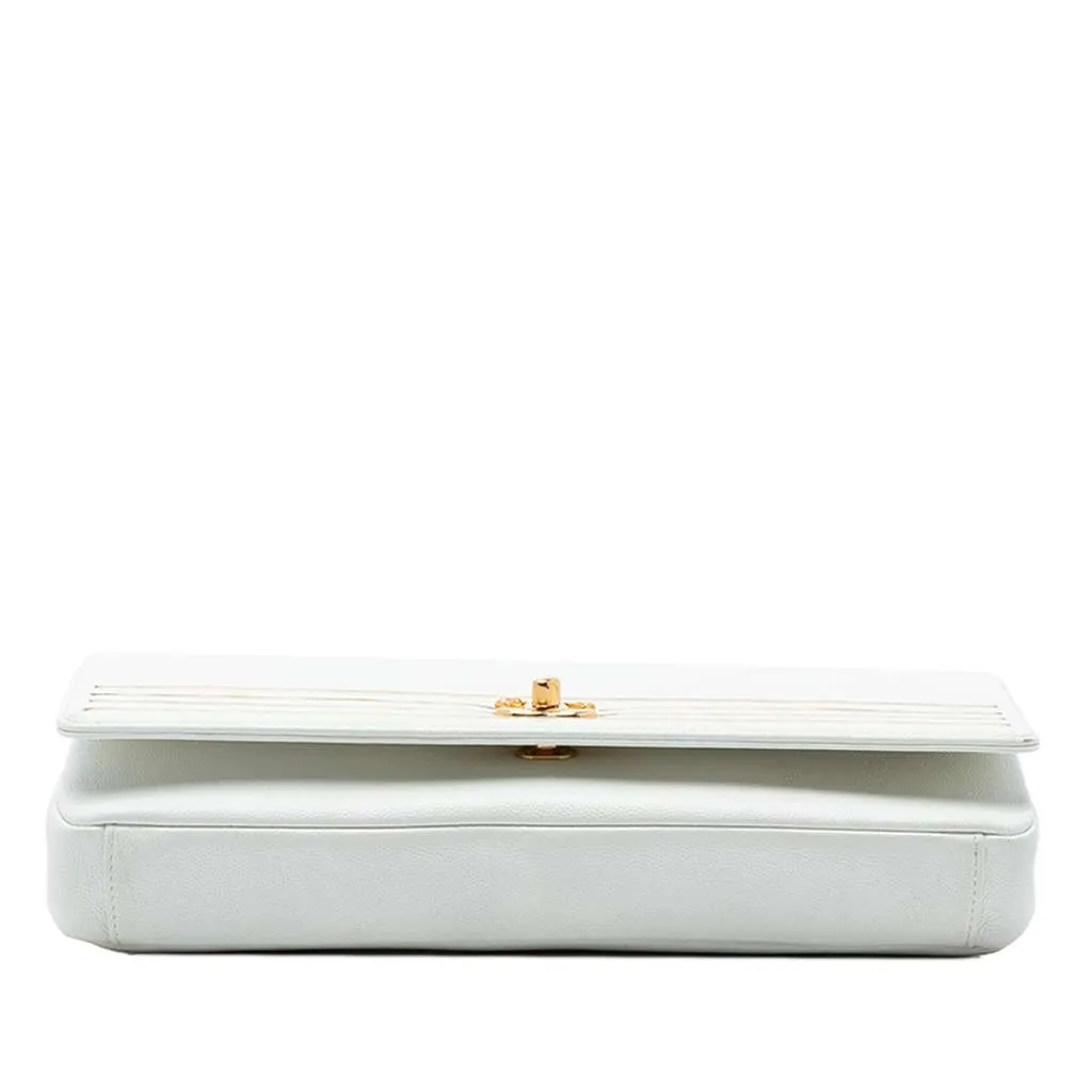 Chanel Caviar Captain Gold Clutch White Leather Very good - Inside View