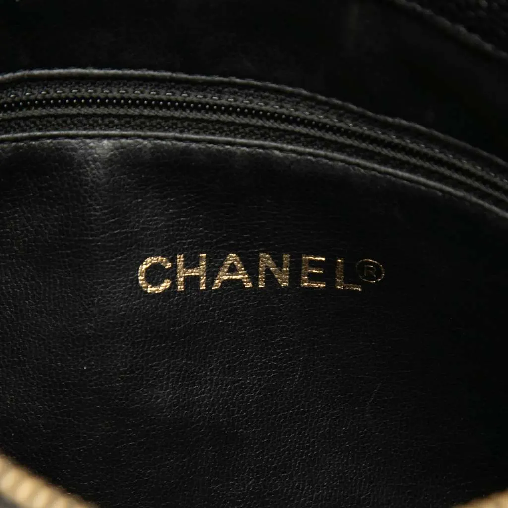 Chanel CC Caviar Front Pocket Chain Tote Black Leather Very good - Box View