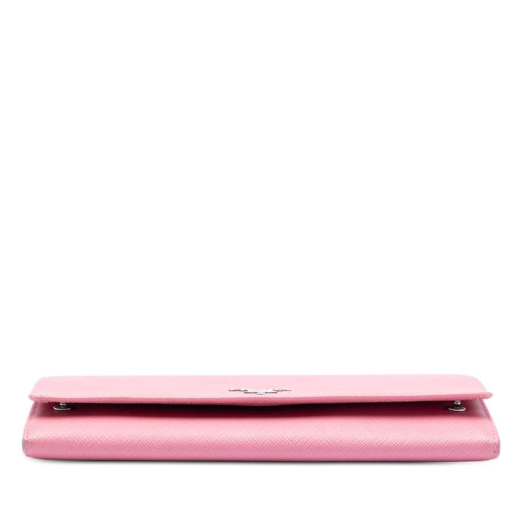 Prada Saffiano Wallet On Chain Pink Leather Good condition - Inside View