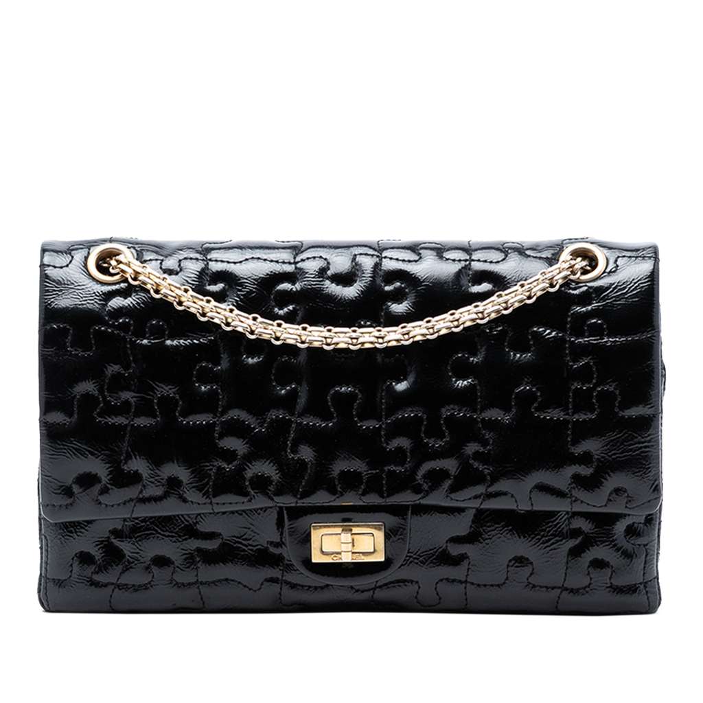 Chanel Reissue 2.55 Crackled Patent Puzzle Double Flap 226