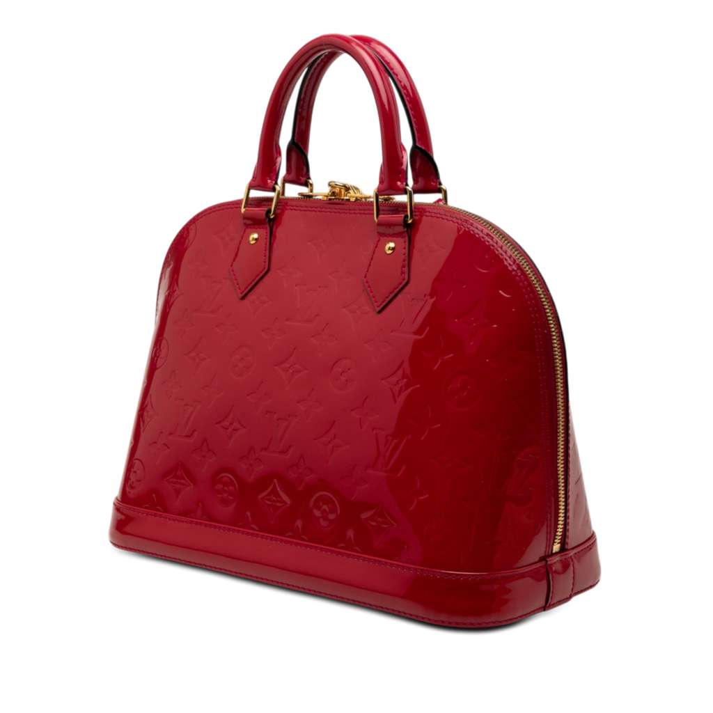 Louis Vuitton Monogram Vernis Alma PM Red Leather Good condition - Back View
