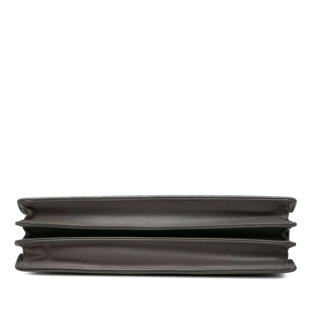 Bottega Veneta Nappa Intrecciato Business Bag Grey Leather Good condition - Inside View