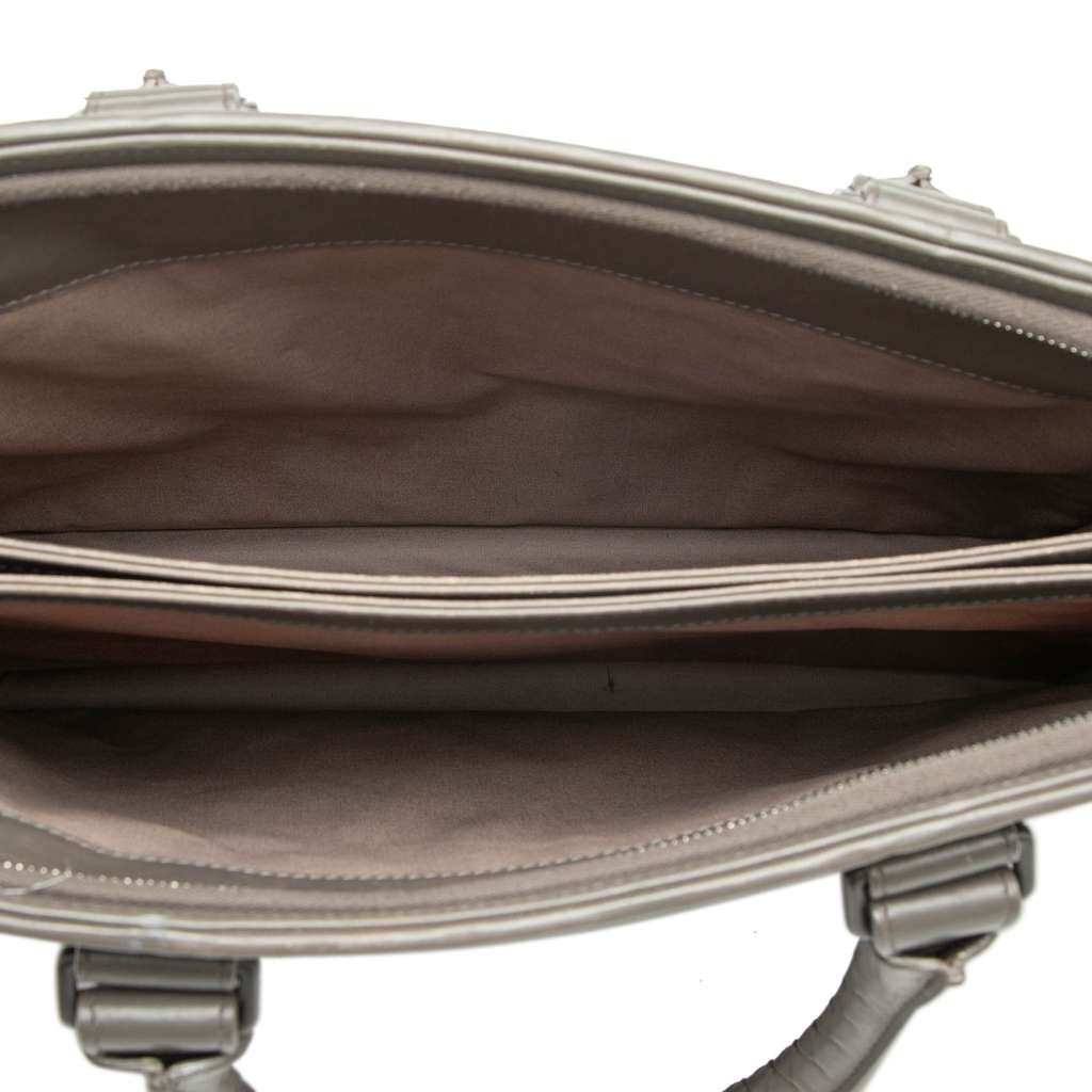 Bottega Veneta Nappa Intrecciato Business Bag Grey Leather Good condition - Model View