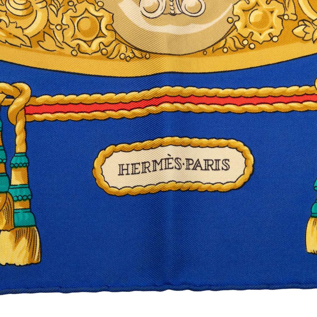 Hermès Hommage A Charles Garnier Silk Scarf Blue Silk Good condition - Model View