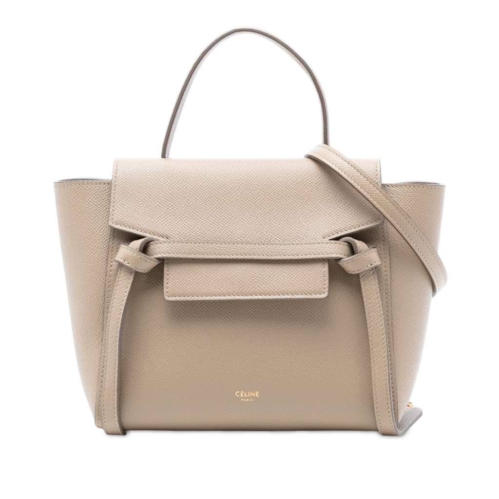 Celine Micro Grained Calfskin Belt Satchel