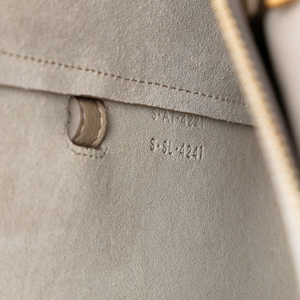 Celine Micro Grained Calfskin Belt Satchel Beige Leather Good condition - Box View