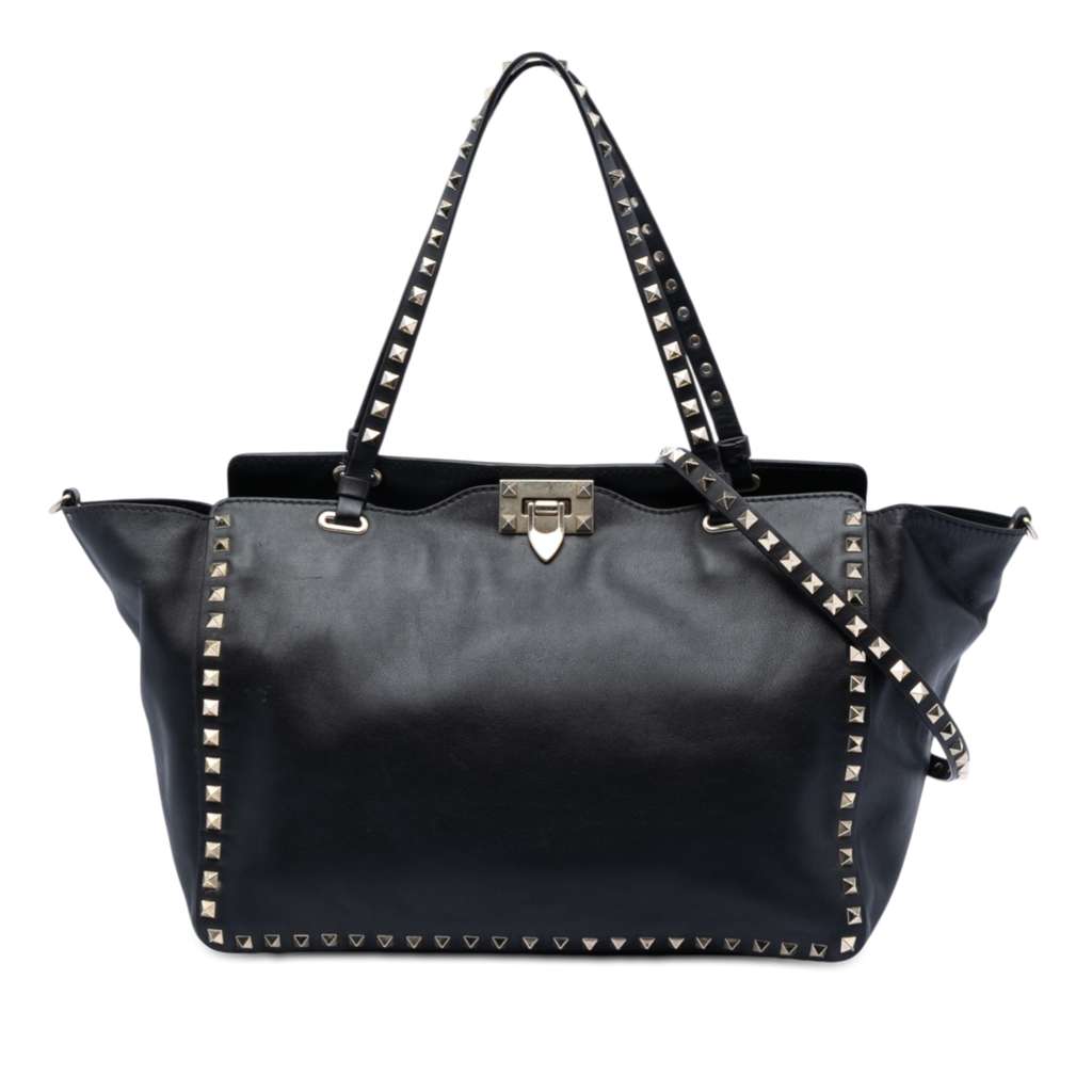 Valentino Medium Leather Rockstud Trapeze Satchel