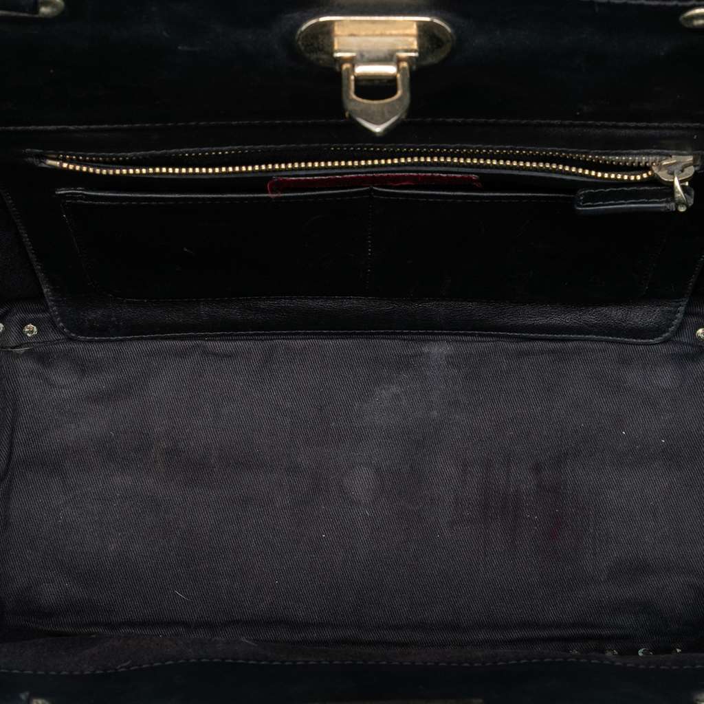 Valentino Medium Leather Rockstud Trapeze Satchel Black Leather Good condition - Model View