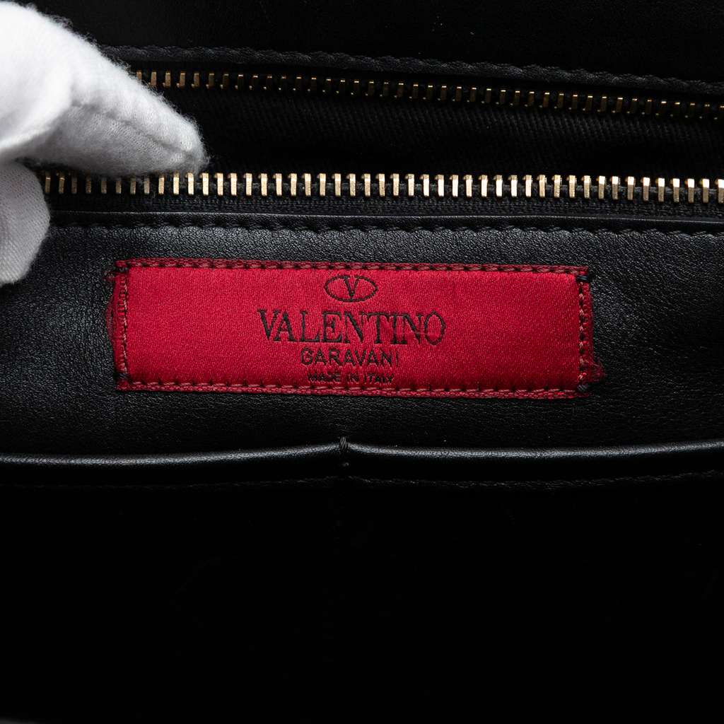 Valentino Medium Leather Rockstud Trapeze Satchel Black Leather Good condition - Box View