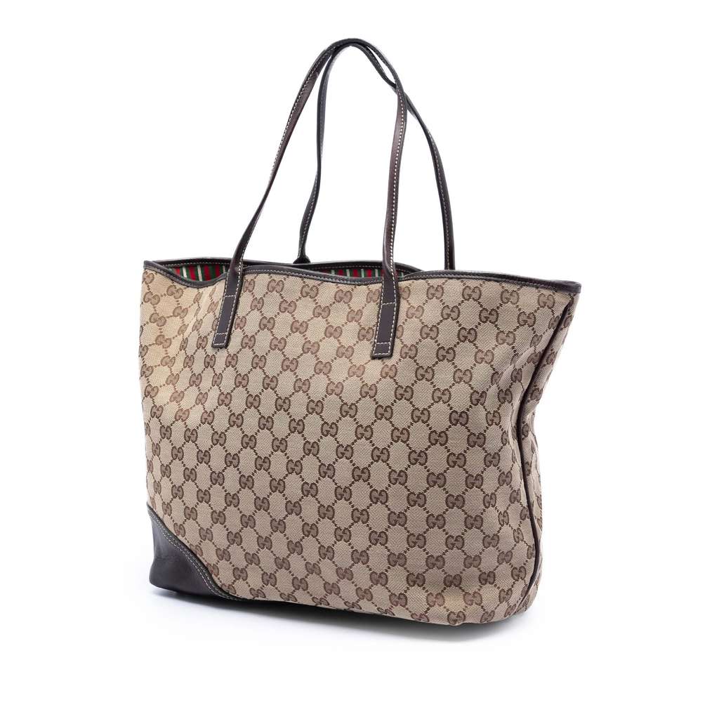Gucci Large GG Canvas New Britt Tote Beige Canvas Good condition - Back View