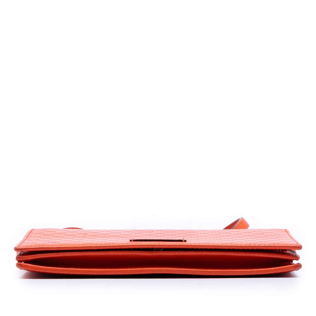 Gucci Microguccissima Wallet on Strap Orange Leather Good condition - Inside View
