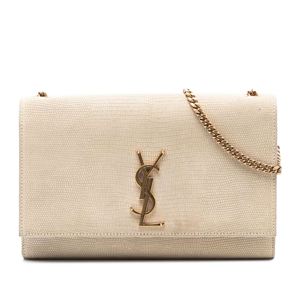 Saint Laurent Medium Embossed Nubuck Monogram Kate Crossbody