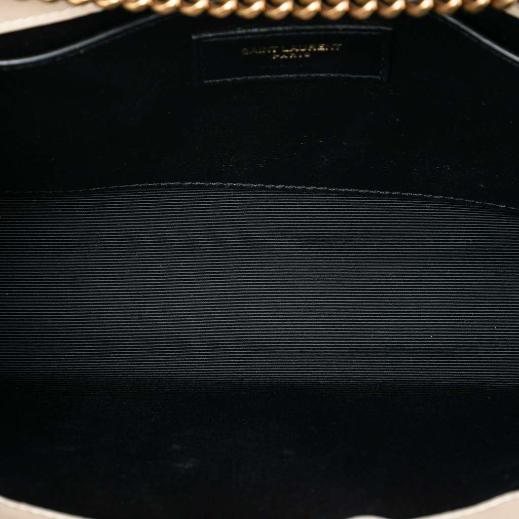 Saint Laurent Medium Embossed Nubuck Monogram Kate Crossbody Brown Leather Good condition - Model View