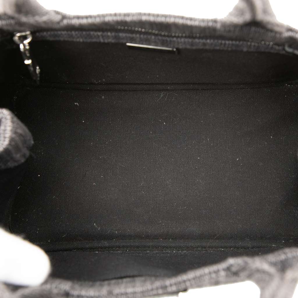 Prada Small Canvas Canapa Satchel Grey Denim Good condition - Model View