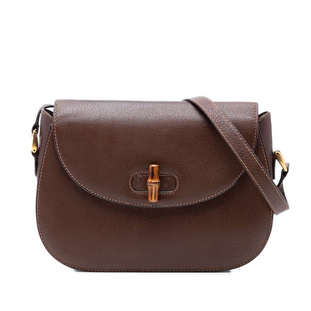 Gucci Leather Bamboo Turn Lock Crossbody