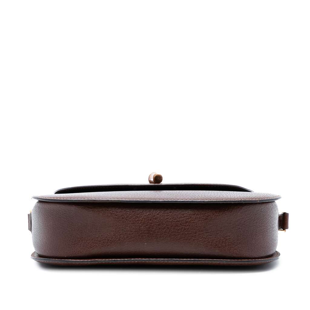 Gucci Leather Bamboo Turn Lock Crossbody Brown Leather Good condition - Inside View