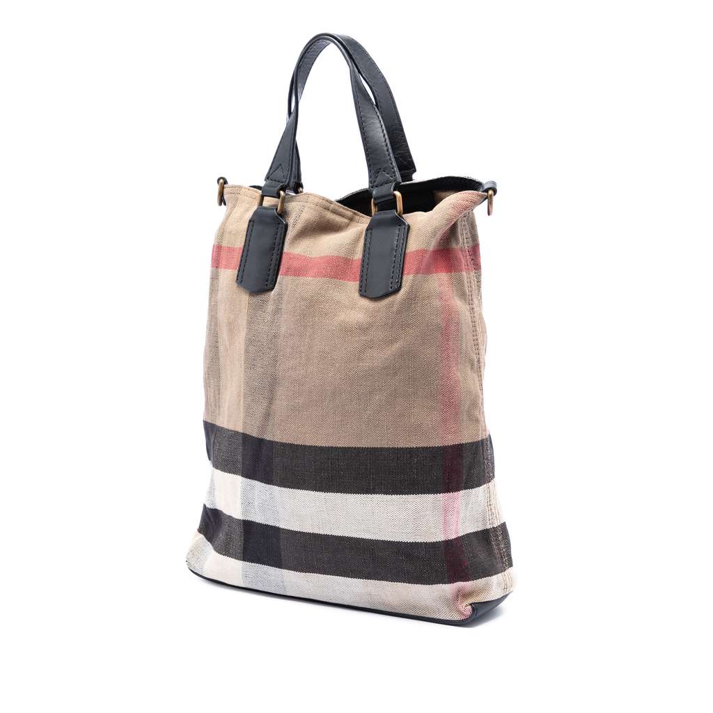 Burberry Mega Check Canvas Tottenham Brit Satchel Brown Canvas Good condition - Back View