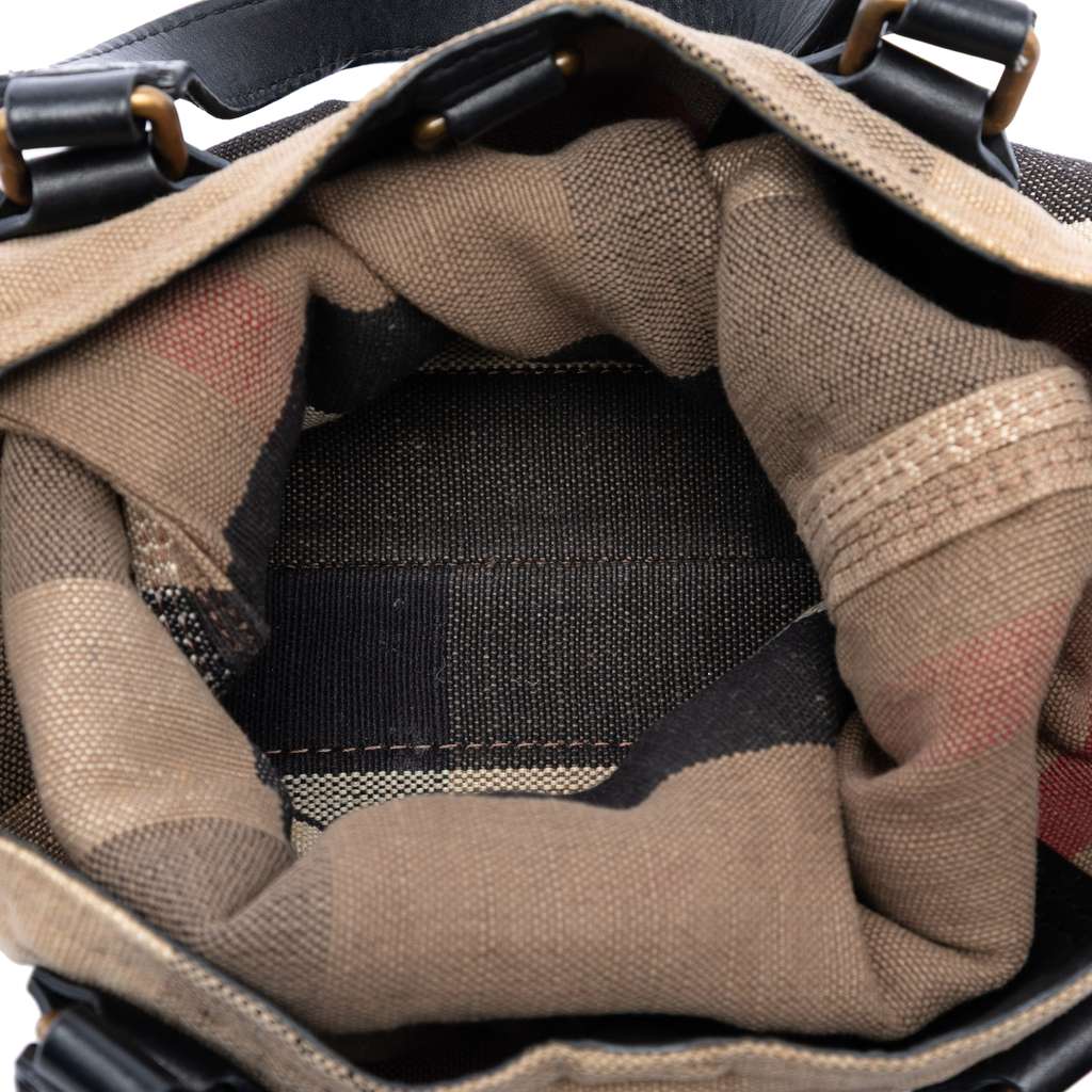 Burberry Mega Check Canvas Tottenham Brit Satchel Brown Canvas Good condition - Model View