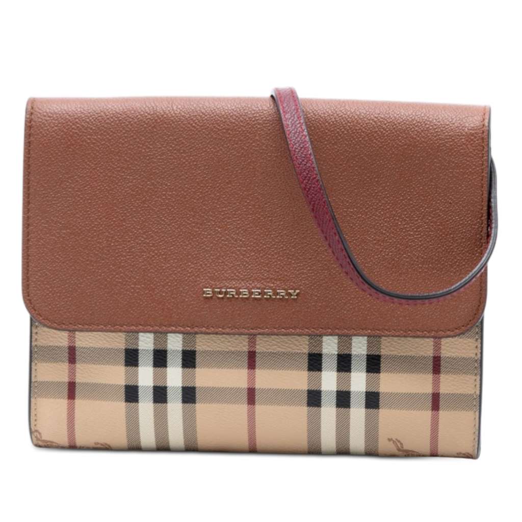 Burberry Haymarket Check Coated Canvas and Calfskin Loxley Crossbody