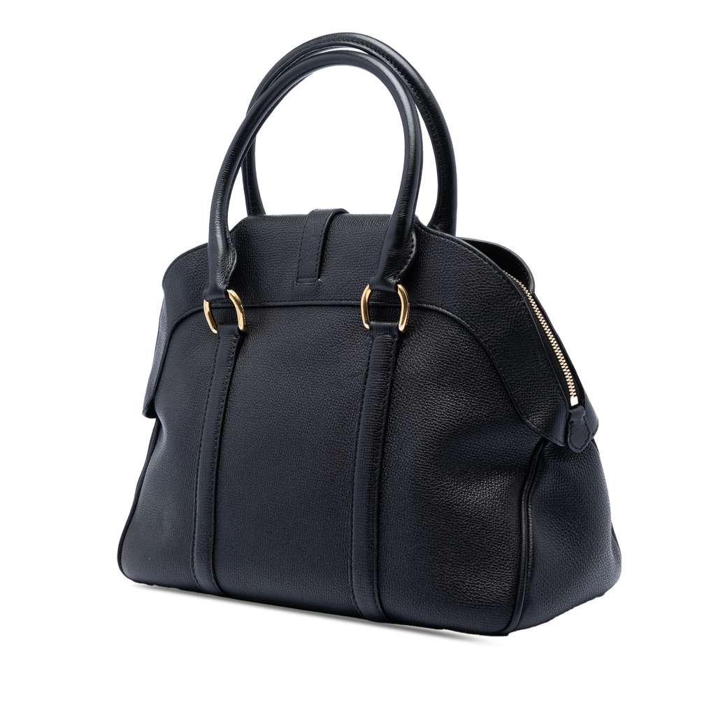 Burberry Medium Leather Milverton Satchel Black Leather Good condition - Back View