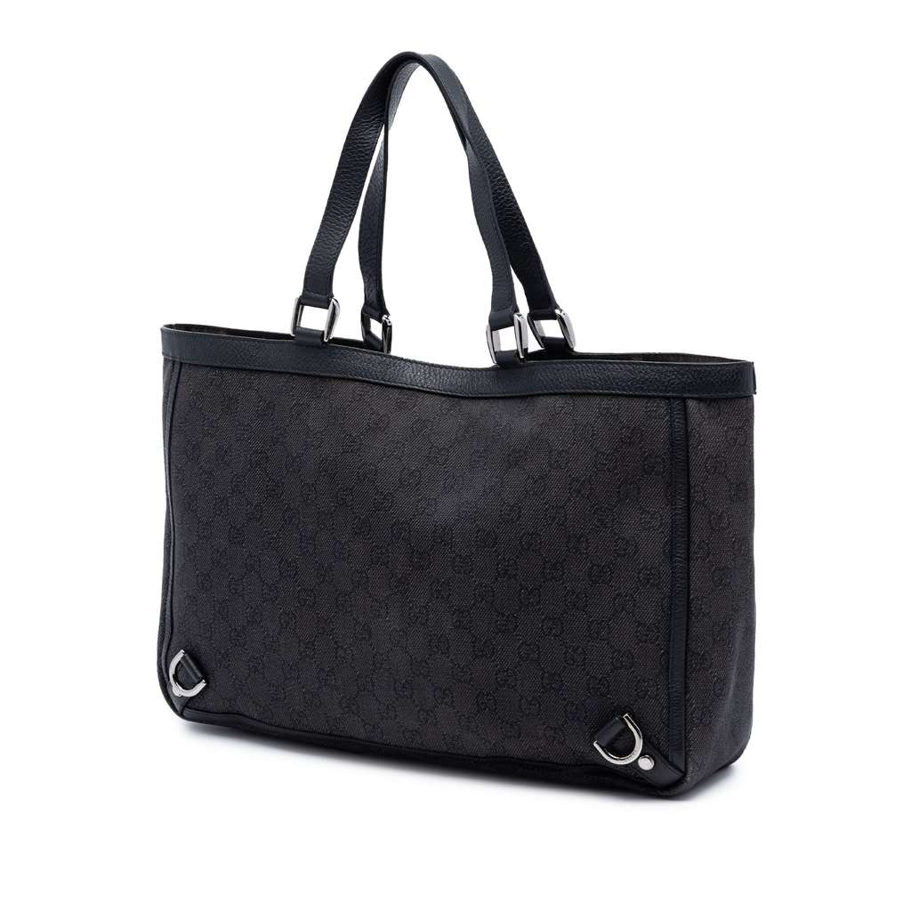 Gucci GG Denim Abbey D Ring Tote Black Denim Good condition - Back View