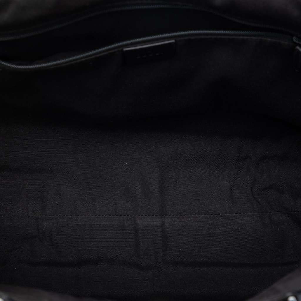 Gucci GG Denim Abbey D Ring Tote Black Denim Good condition - Model View