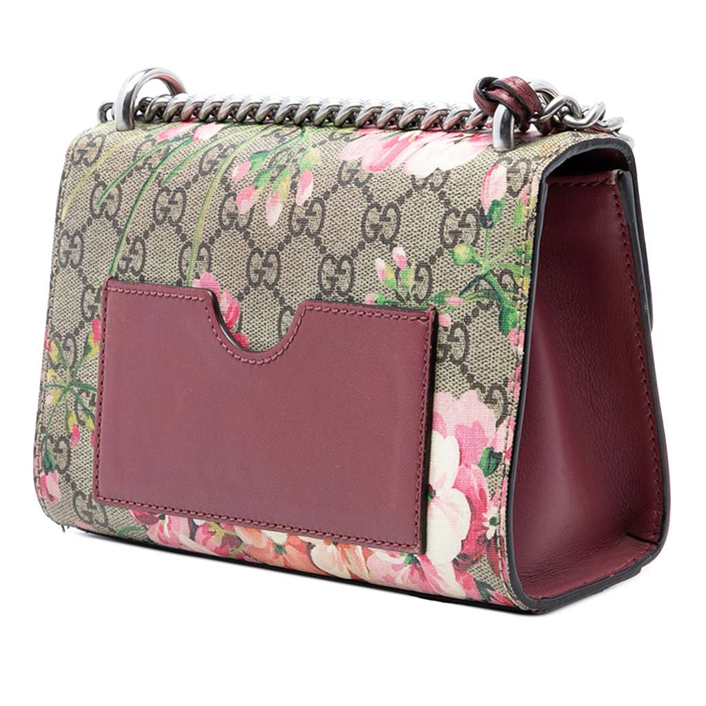 Gucci Small GG Supreme Blooms Padlock Crossbody Beige Canvas Good condition - Back View