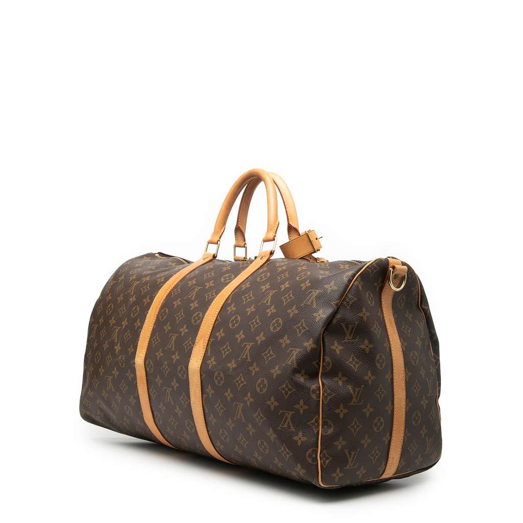 Louis Vuitton Monogram Keepall Bandouliere 55 Brown Good condition - Back View