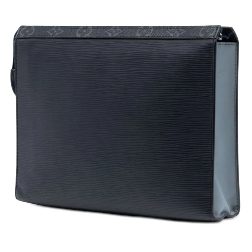 Louis Vuitton Epi Monogram Eclipse Pochette Voyage MM Black Leather Very good - Back View