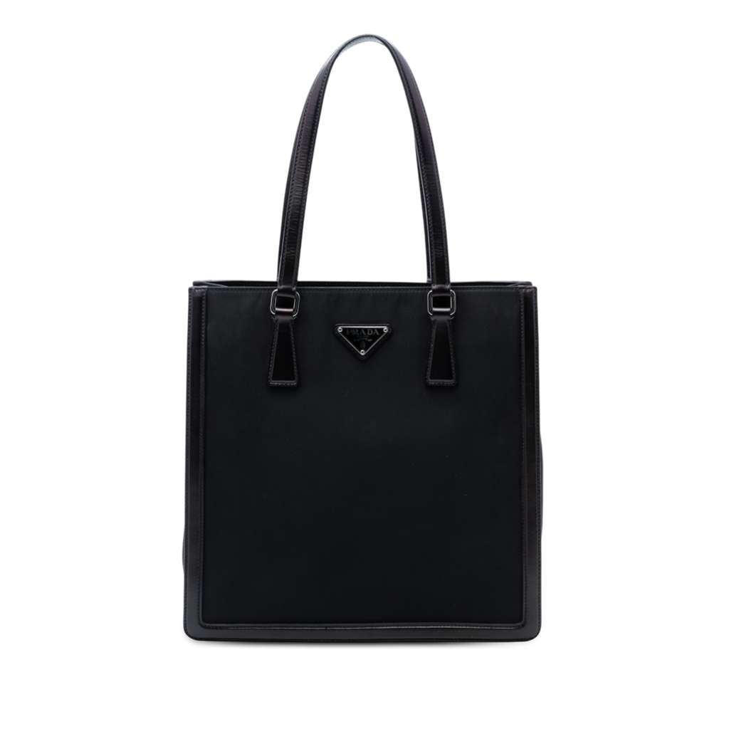 Prada Leather Trimmed Tessuto Tote