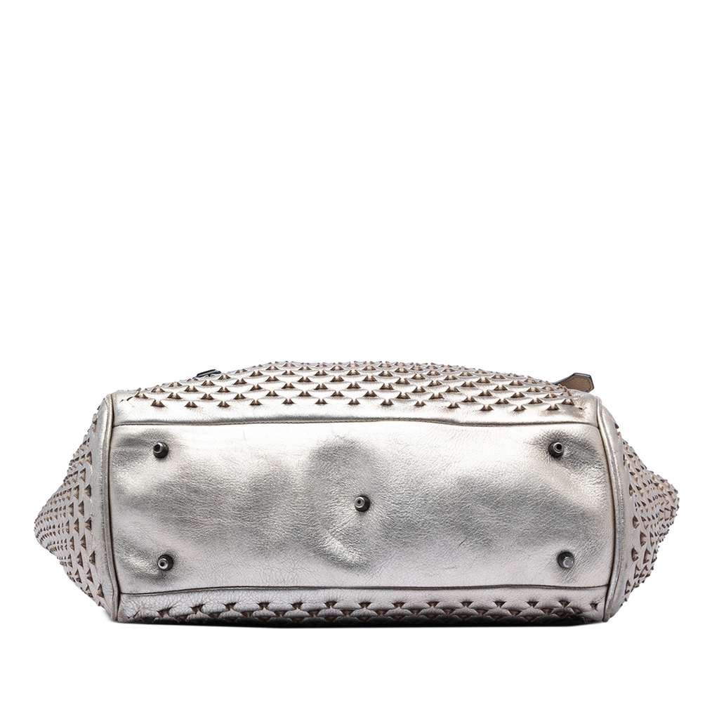 Burberry Metallic Woven Leather Tote Gold Leather Good condition - Inside View