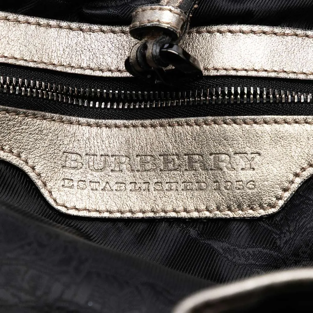 Burberry Metallic Woven Leather Tote Gold Leather Very good - Box View