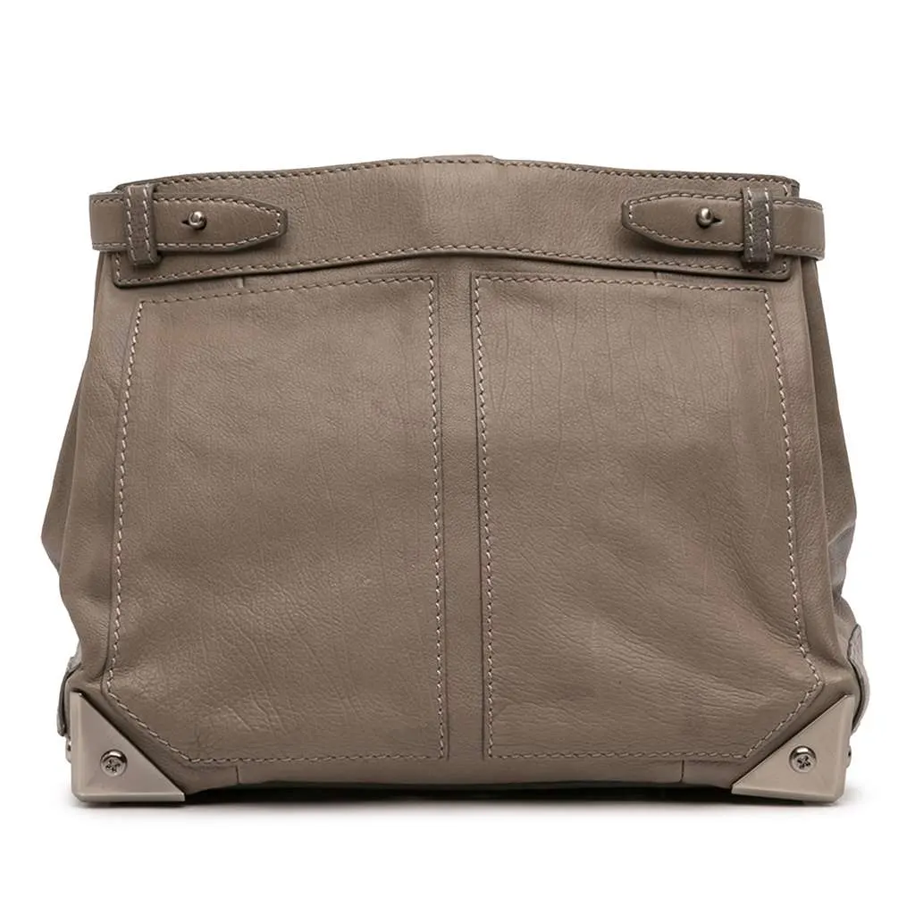 Alexander Wang Leather Fold Over Trunk Adele Clutch Brown Leather Very good - Front View