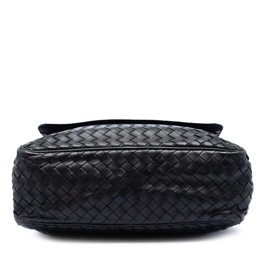 Bottega Veneta Nappa Intrecciato Front Pocket Crossbody Black Leather Good condition - Inside View