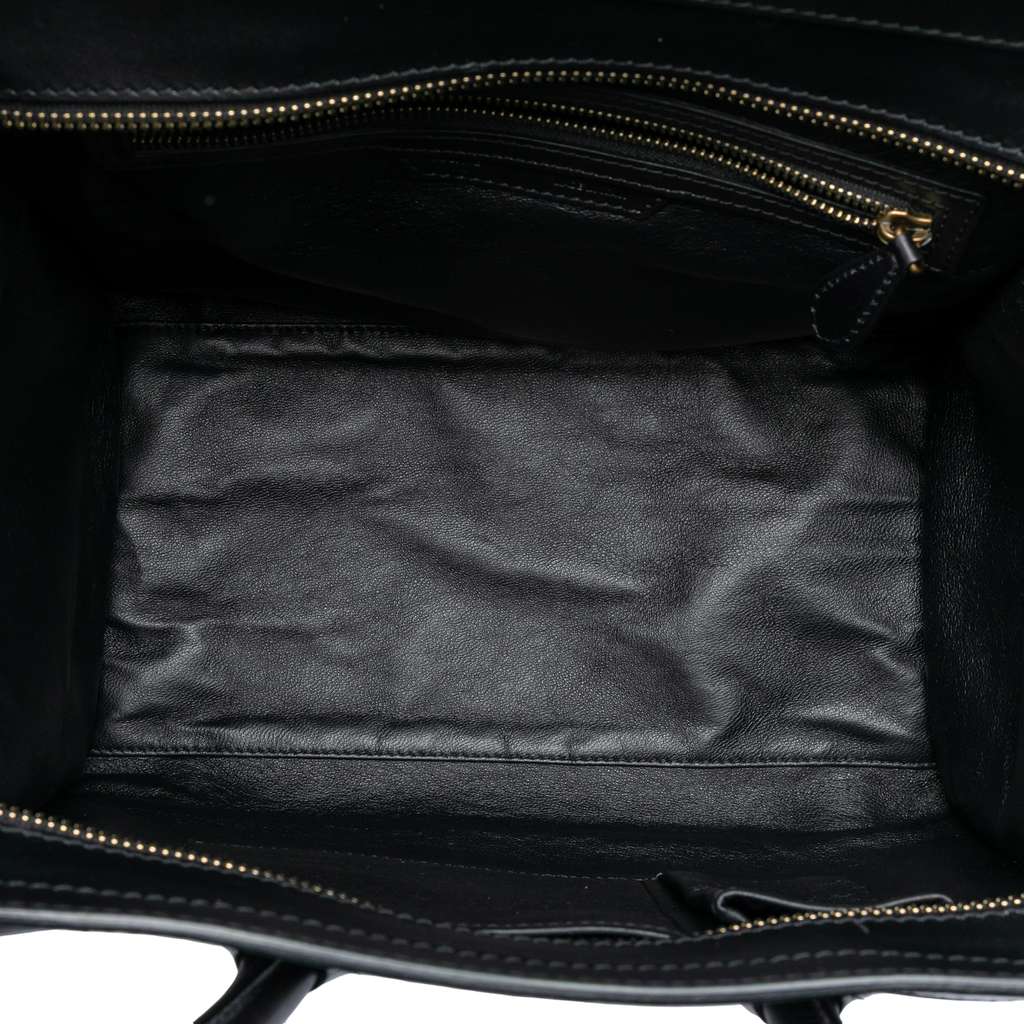 Celine Mini Bicolor Canvas and Leather Luggage Tote Brown Canvas Good condition - Model View